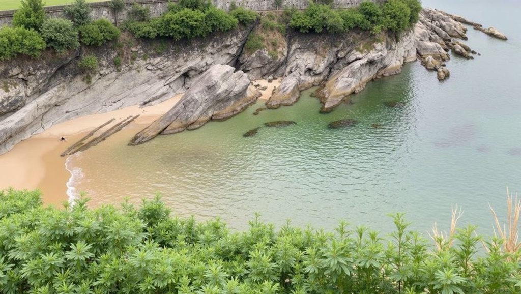 Cala urbana de Los Molinucos junto al parque de Mataleñas, en Santander