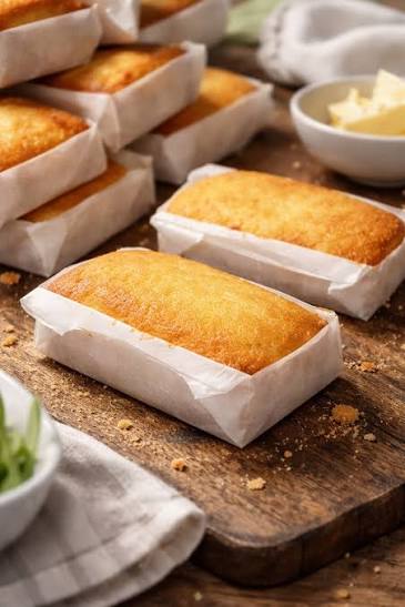 Sobaos pasiegos recién horneados en molde de papel